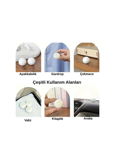 Mucit Home 6 Adet Ayakkabı Koku Giderici Top Seti Pratik Koku Önleyici Ve Ferahlatıcı Ayakkabı İçin Top Seti Beyaz