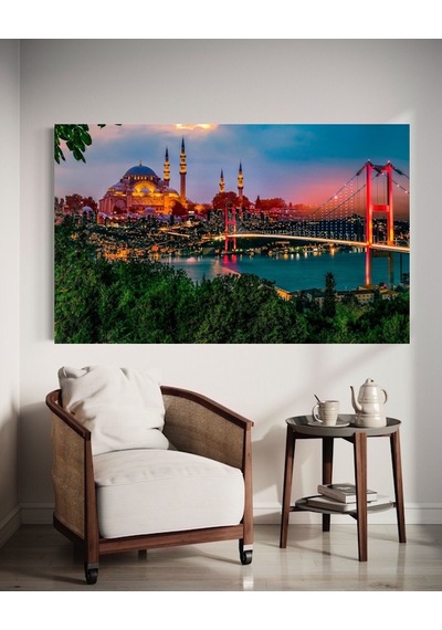 İstanbul Camii Manzara Ev Duvar Salon Güzellik Salonu Ofis Dükkan Dekarasyon Kanvas Tablo