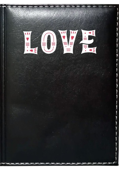 Promosyon Denizi I Love You 4 Görselli Siyah Ruhsat Kabı