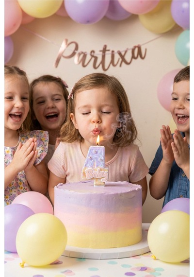 Sarı Baby Rakam Mum Doğum Günü Pasta Süsü