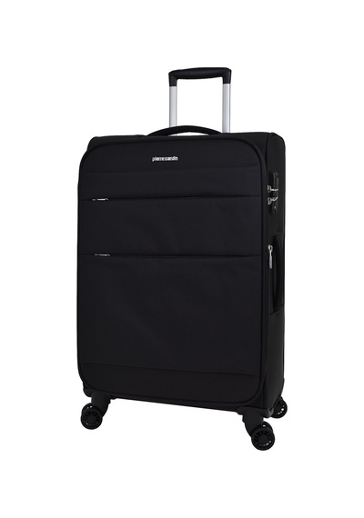 Pierre Cardin Ultra Light Hafif Lüx Kumaş 2'li Valiz Seti Orta Boy - Kabin Boy Siyah Pc4200 Siyah