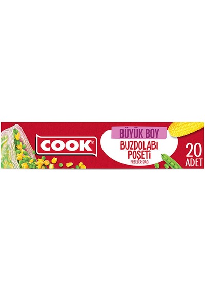 2 Adet Cook Buzdolabı Poşeti Büyük Boy 30x45 Cm 20 Yaprak