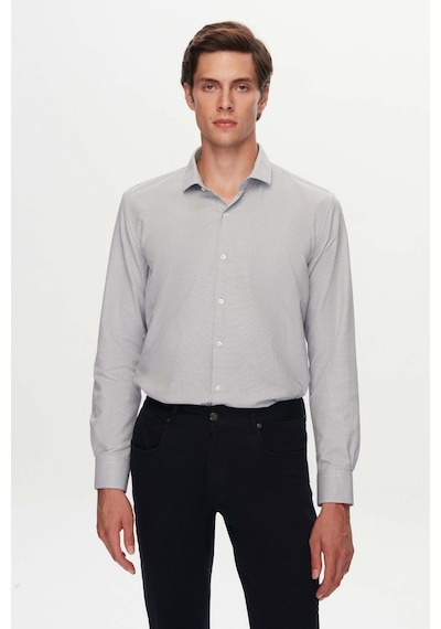 Twn Slim Fit Siyah Armürlü Gömlek 3ef0224552881 Siyah