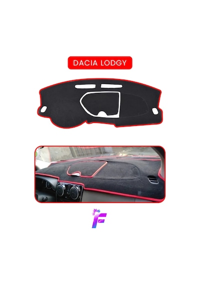 Dacıa Lodgy 2010-2017 Araca Özel Torpido Örtüsü Ön Göğüs Kılıfı Koruma Oto Aksesuar Ta75 Kırmızı