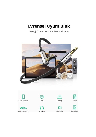 Lexroo 3.5mm Aux Ses Kablosu, 5 Metre Standart