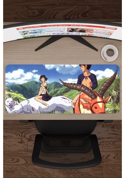 Mononoke Hime Anime V2 - 70x30 Xl Gaming Kauçuk Kaymaz Taban Mouse Pad Fare Altlığı
