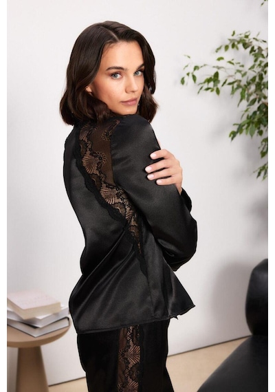Pierre Cardin 6035 Kadın Saten Gecelik Sabahlık Pijama Takım Şort Takım 6'lı Gelin Çeyiz Set Siyah Pierre Cardin 6035 Kadın Saten Gecelik Sabahlık Pijama Takım Şort Takım 6'lı Gelin Çeyiz Set Siyah