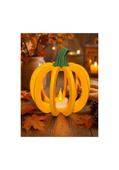 Alvera Decor Delikli Balkabağı Fener Tealight Mumluk Sonbahar Cadılar Bayramı Dekoratif Şamdan Karışık