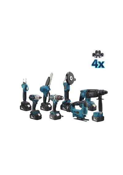 Dawreek Sekizli Set DBML (LED Aydınlatma+ Ş.Hilti+Ş.Spral+S.Sıkma+13 MM Ç.Mandren+Ş.Dekupaj+Budama Testeresi+Bağ Makası)