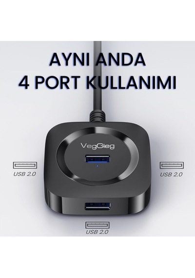 Tr 4 Portlu Usb 2.0 Çoklayıcı Hub Siyah