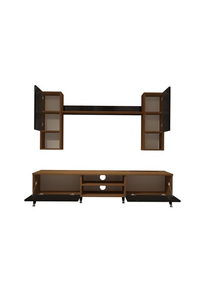 Decoraktiv Eko 5da Mdf Dvd Silver Tv Ünitesi Tv Sehpası Ceviz - Siyah