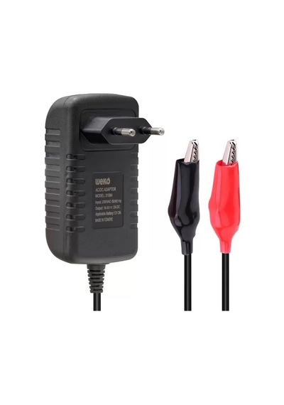 Weko 14.4 Volt - 2 Amper Krokodil Uçlu Kırmızı Yeşil Ledli Yerli Üretim Akü Şarj Out :12v-2a