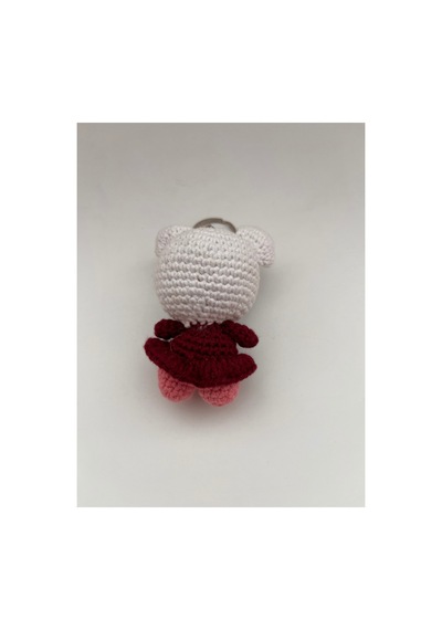 Örgü Amigurumi Kedi Figürlü Anahtarlık Kahverengi Kahverengi