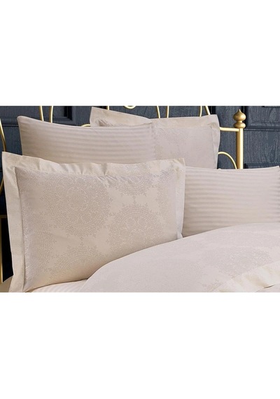 Tiara Bambu Jakar Kumaş Krem Ikili Oksford 60x80cm Yastık Kılıfı - 1355 Çok Renkli
