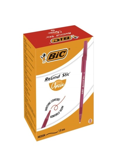 Bic Tükenmez Kalem Round Stick 1.0 MM Kırmızı 60 Adet