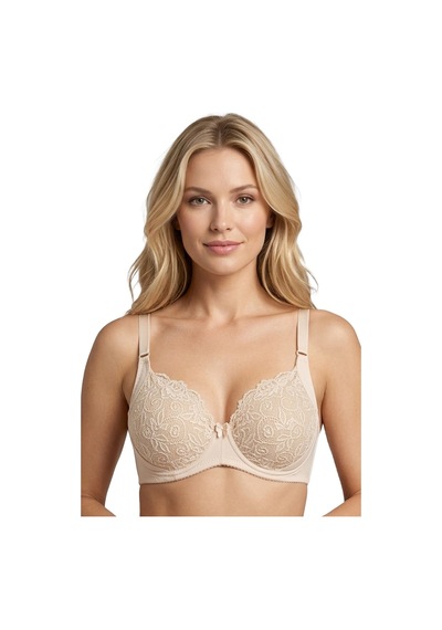 Cottonill Bra - Elora Ten Büyük Beden Dantelli Balenli Minimizer Ayarlanabilir Askılı Kadın Sütyen