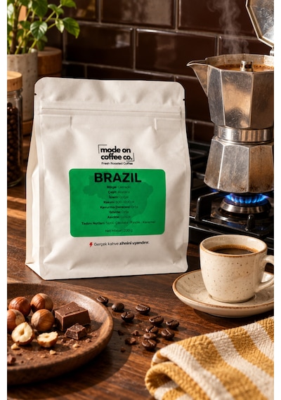 Brezilya Cerrado Filtre Ve Espresso Kahve 200 Gr %100 Arabica Doğal - Espresso Makinesi İçin Öğütülmüş