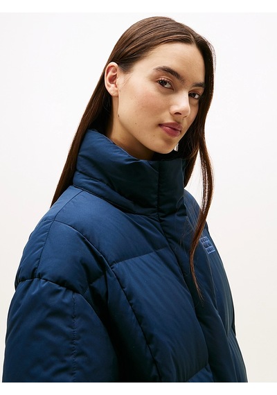Tommy Hilfiger Kadın Marka Logolu Kapitone Dikişli Kapüşonlu Günlük Kullanıma Uygun Lacivert Mont Dw0dw21977 C1g