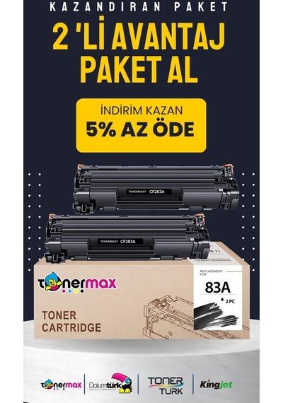 Tonermax Hp 83a / Cf283a Uyumlu Toner 2'li Paket / M201 / M125 / M225 / M127