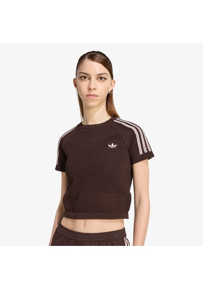 Adidas Crochet Tee Kadın Kahverengi T-shirt Kc6480