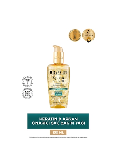 Keratin & Argan Onarıcı Saç Bakım Yağı 150 Ml - Yıpranmış Ve Hassas Saçlar