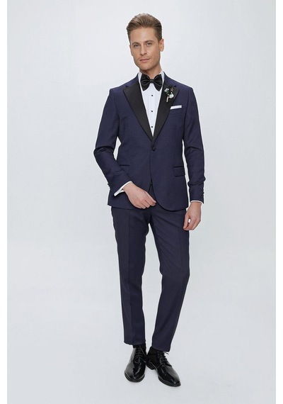 Efor Black 062 Slim Fit Çıkarılabilir Saten Yaka Lacivert Damatlık Smokin Takım Lacivert Efor Black 062 Slim Fit Çıkarılabilir Saten Yaka Lacivert Damatlık Smokin Takım Lacivert