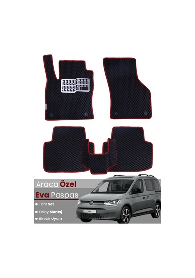 Volkswagen Caddy 2021-2024 Uyumlu Eva Paspas Tam Set Oto Paspas,araca Özel,su Geçirmez 174