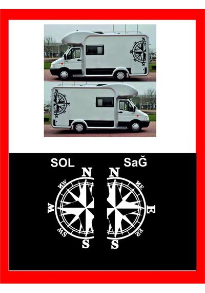 Pusula Oto Sticker 2 Adet Sağ-sol 48 28 Cm