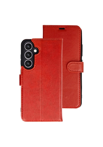 Samsung Galaxy Uyumlu A27 5g Kılıf Deri Deluxe Cüzdanlı Kapaklı Case Kırmızı