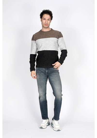 Lee Cooper Erkek Sage O Yaka Triko Kazak 241056 Vizon-gri-füme Vizon-gri-füme
