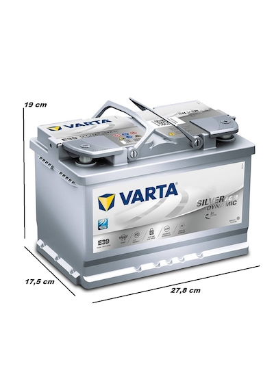 Varta Silver Dynamic E39 Start-stop Plus Agm 12 V 70 Ah 760 Cca Akü-yerinde Montaj
