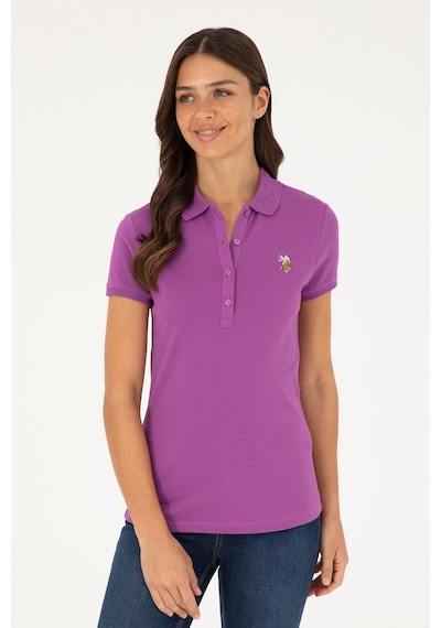 U.S. Polo Assn. Kadın Mor Polo Yaka Tişört 50280067-VR038
