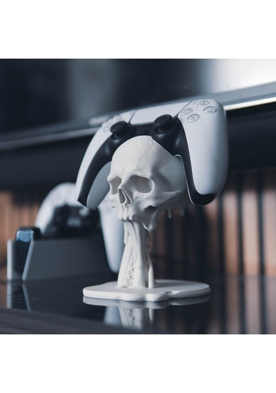 Kafatası Tasarımlı Ps5 Dualsense Oyun Kolu Standı - Masaüstü Düzenleyici Beyaz