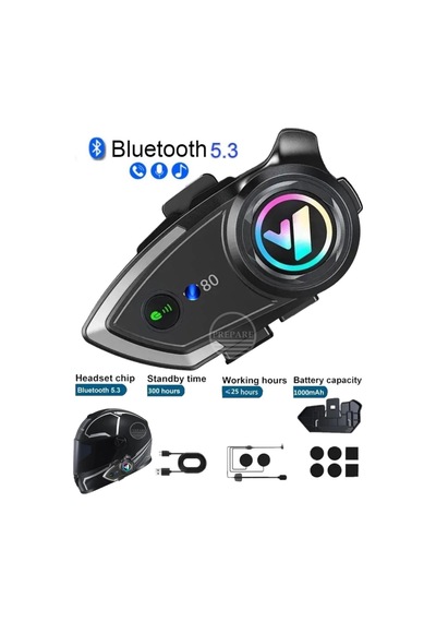 Kask Bluetooth Kulaklık Pr80 Bluetooth Motosiklet Kulaklık 5.3 Motosiklet Kulaklık