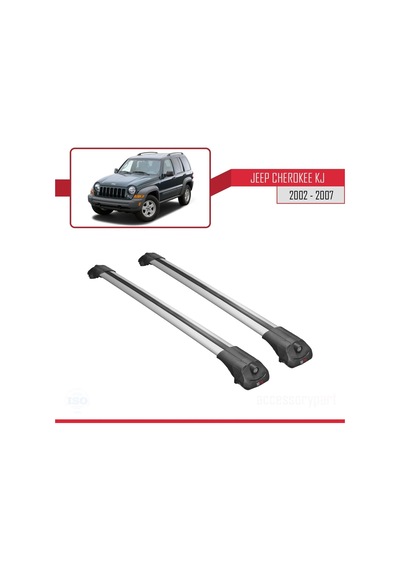 Jeep Cherokee Kj 2002-2007 Arası İle Uyumlu Ace-1 Ara Atkı Tavan Barı Gri
