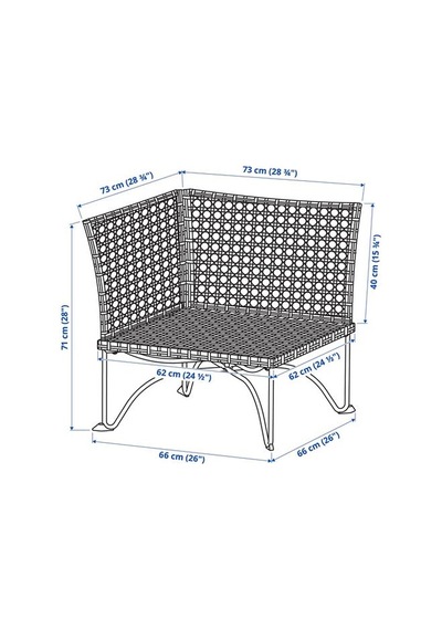 Ikea Jutholmen Bahçe Köşe Koltuğu, Kahverengi-koyu Gri