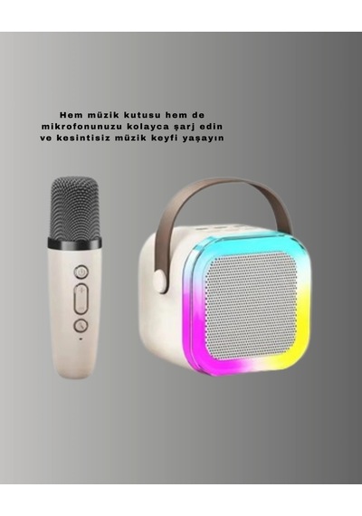 Hubrendy Tekno Bluetooth Karaoke Mikrofon Ve Hoparlör Seti Taşınabilir