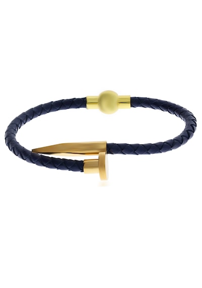 Unisex Çivi Model Gold Renk Detay Lacivert Bileklik Lacivert