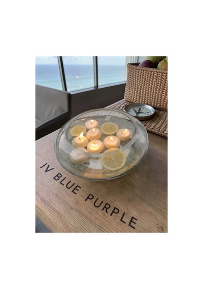 İv Blue Purple Homedecor 12li Beyaz Vanilya Kokulu Suda Yüzen Mum Beyaz