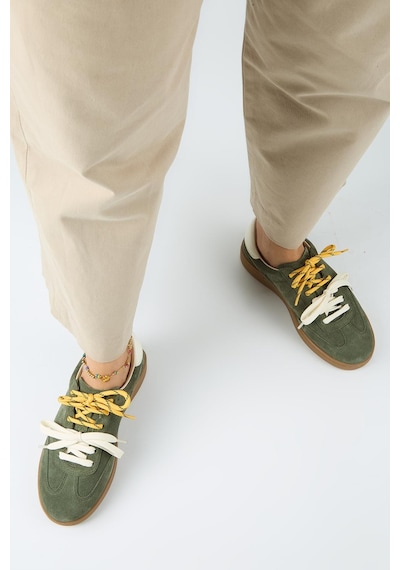 Manijero Krahe Barbella 2 Kadın Hakiki Deri Üç Ayrı Alternatif Bağcıklı Haki-ekru Sneakers Manijero Krahe Barbella 2 Kadın Hakiki Deri Üç Ayrı Alternatif Bağcıklı Haki-ekru Sneakers