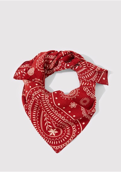 Mavi - Kırmızı Bandana 1912969-10076 Kırmızı