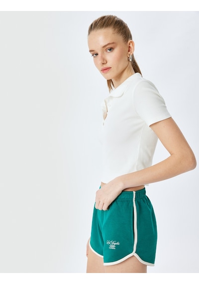 Koton Cep Detaylı Beli Lastikli Slogan Baskılı Biyeli Slim Fit Mini Şort Yeşil 5sal40062ık Yeşil Koton Cep Detaylı Beli Lastikli Slogan Baskılı Biyeli Slim Fit Mini Şort Yeşil 5sal40062ık Yeşil