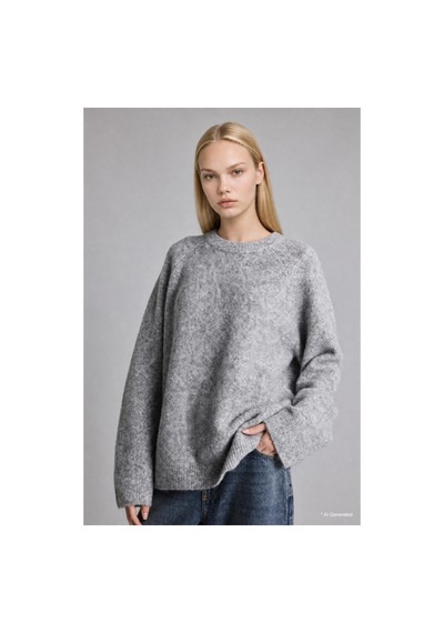 Defacto Regular Fit Bisiklet Yaka Kalın Triko Yün Karışımlı Kazak G1396ax26wngr156 Gri-gr156