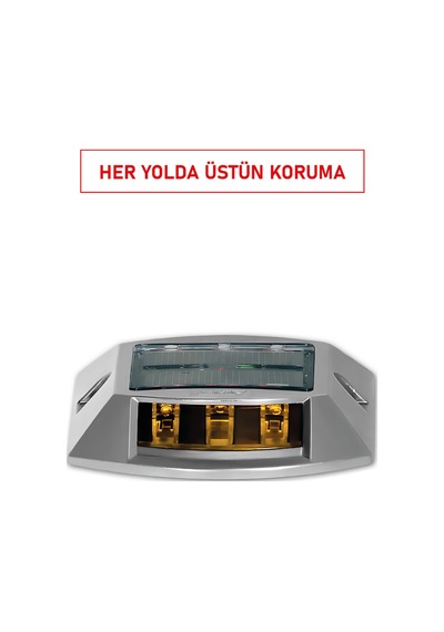 11922 Sl Solar Yol Butonu Güneş Enerjili, Alüminyum Gövde, Ip65 Koruma, Çift Yönlü Flaşör