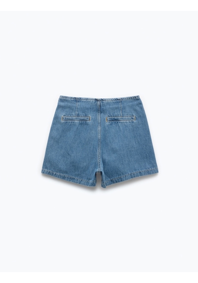 Koton Pamuklu Bağlama Detaylı Mini Denim Şort Etek Orta İndigo 5sal40010md Indigo