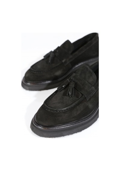Dgn 2136 Erkek Loafer Ayakkabi Siyah Süet