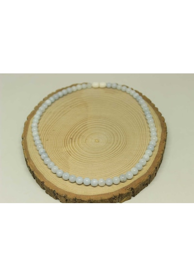 Akuamarin Taşı Kolye 6mm (Klipsli) Gümüş