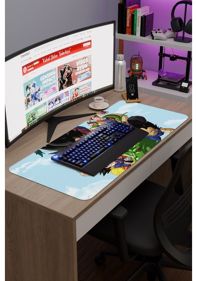 Dragon Ball Anime V1 - 90x40 Xxl Gaming Kauçuk Kaymaz Taban Mouse Pad Fare Altlığı
