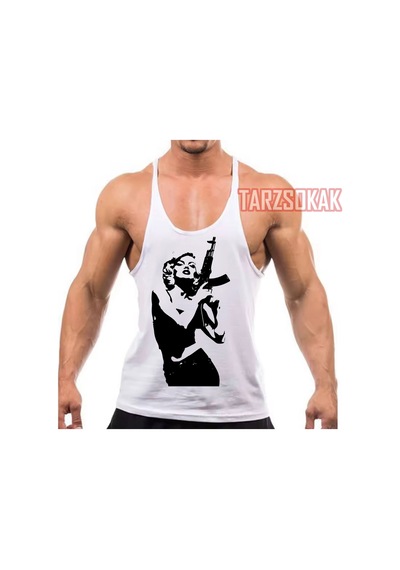 Tarzsokak Gym Tank Top Fitness Sporcu Atleti Gym56 Beyaz