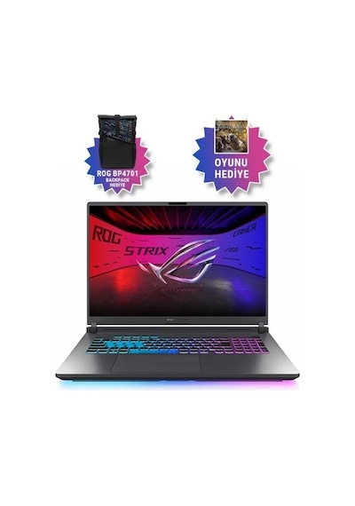 Asus ROG Strix G18 G815LW-S9128-65 Ultra 9 275HX 40 GB 4 TB+4 TB SSD RTX5080 18" W11P Dizüstü Bilgisayar